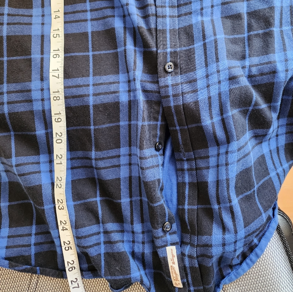 Penguin men's blue and white plaid men's shirt. - Picture 5 of 8